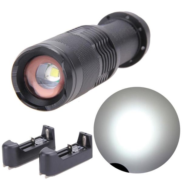 

2x5000lumen тактический t6 светодиодный фонарик 18650 батарея + зарядное устройство