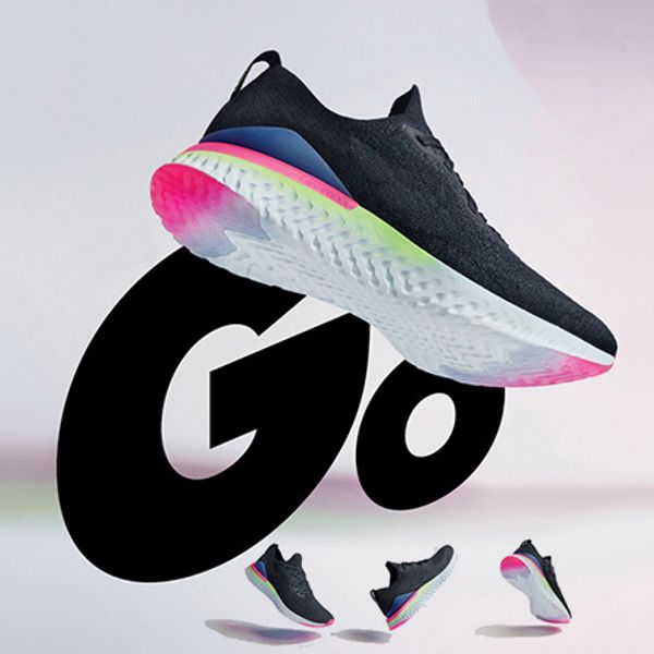 

2019 Epic React Go Fly Instant Men Women Running Shoes Causal Mesh Breathable Sports Athletic Designer Sneaker 14 Color