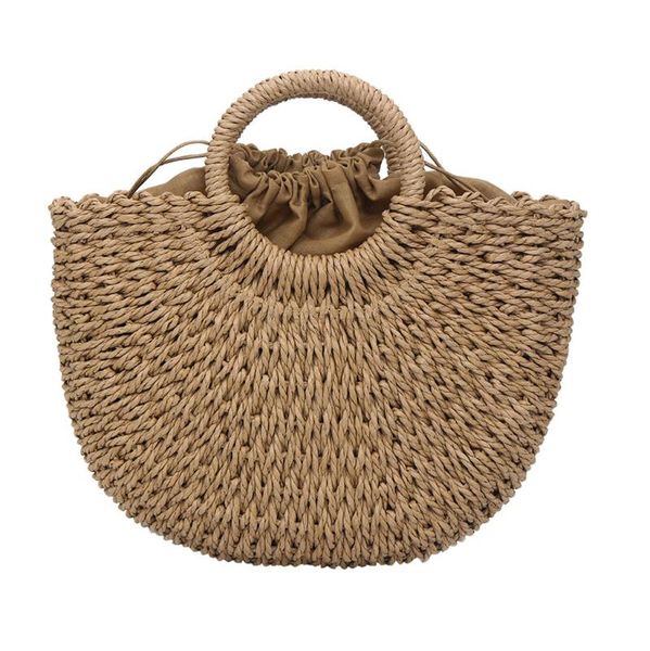 2 Pieces Straw Clutch Bag Zipper Straw Wallet Bohemian Summer Beach Straw Wristlet Handbag for Women Girls