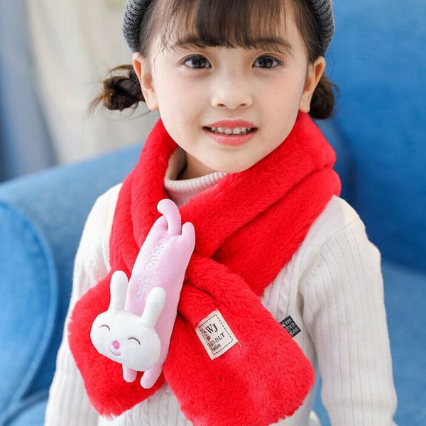 

2019 fashion trend imitation plush children bodys girls autumn winter cute scarves lovely bear design lovely ring wraps