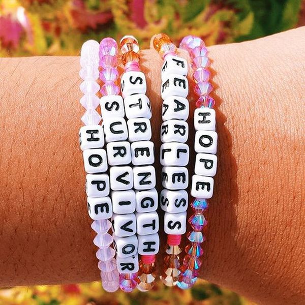 

le sky 1pc random alphabet letter beads bracelet adjustable crystal beads bracelet for women girls jewelry gift, Golden;silver