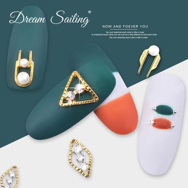 

10pcs/lot 3d nail art jewelry gold diamonds pearl nail jewelry shining crystal rhinestones art decoration accessories, Silver;gold