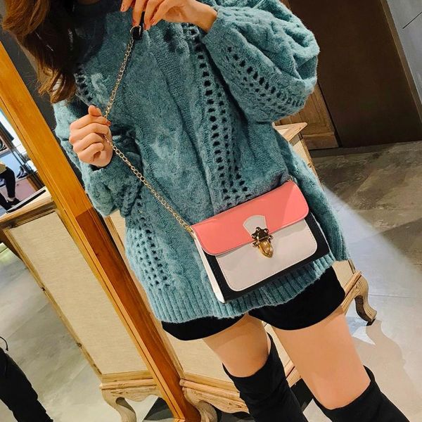 

sleeper #4005 women girl fashion patchwork buckle flap bag cross body shoulder bag bolsa feminina