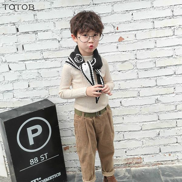 

korean version of the fashion scarf small cute boys and girls scarf winter warm cashmere triangle baby shawl, Red;brown