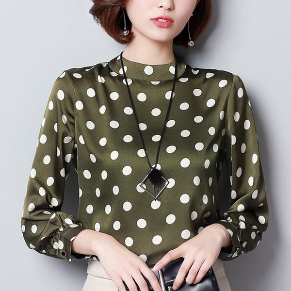 

women blouses women clothes autumn wave point shirt women fashion blouses 2019 long sleeves plus size 3xl blouse blusa 1055 40, White