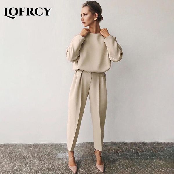 

lofrcy o-neck solid women blouse shirt long sleeve casual streetwear female shirt office ladies spring loose blouse, White