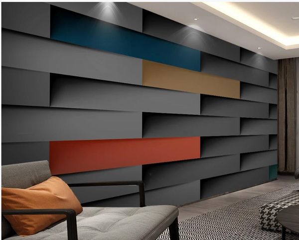 

3d stereoscopic wallpaper Color black and white European modern 3D background wall modern wallpaper for living room