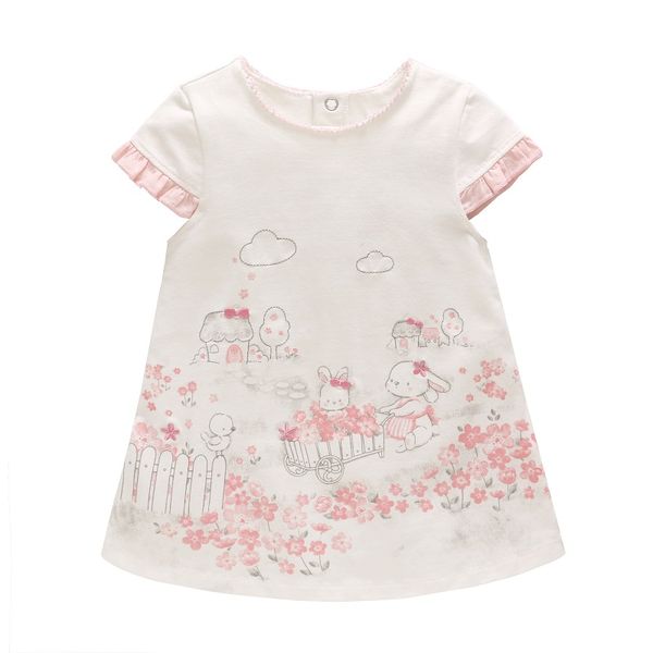 

vlinder 2018 new fashion baby girls summer cute dresses cartoon pattern flower printing newborn short sleeves infant dresses, Red;yellow