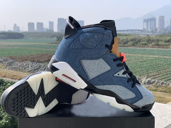 

2020 new arrival 6 washed denim 6s mens basketball shoes designer fashion sneakers trainers outdoor sports des chaussures size 40-47