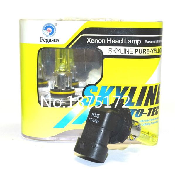

2pcs hb3 9005 12v 65w 3000k super bright yellow car headlight bulb fog lamp bulb auto head light bulbs automobiles light source