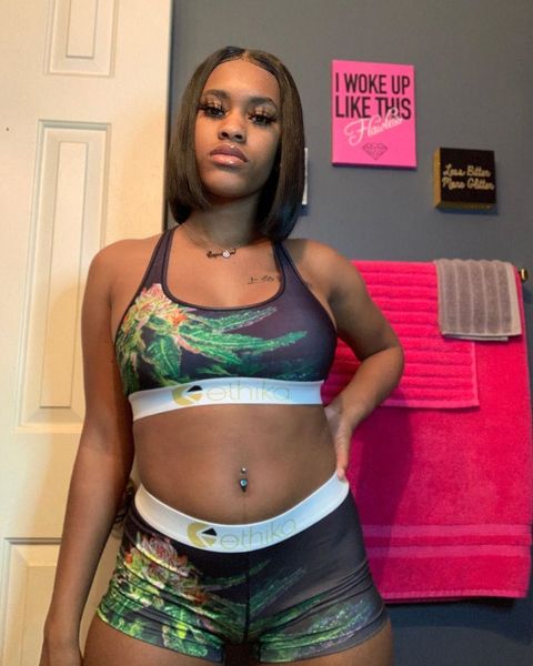 

ethika women fashion swimsuit crop vest + swim shorts trunks boxers 2 piece set tracksuit patchwork shark camo swimwear bikini ln21, Gray