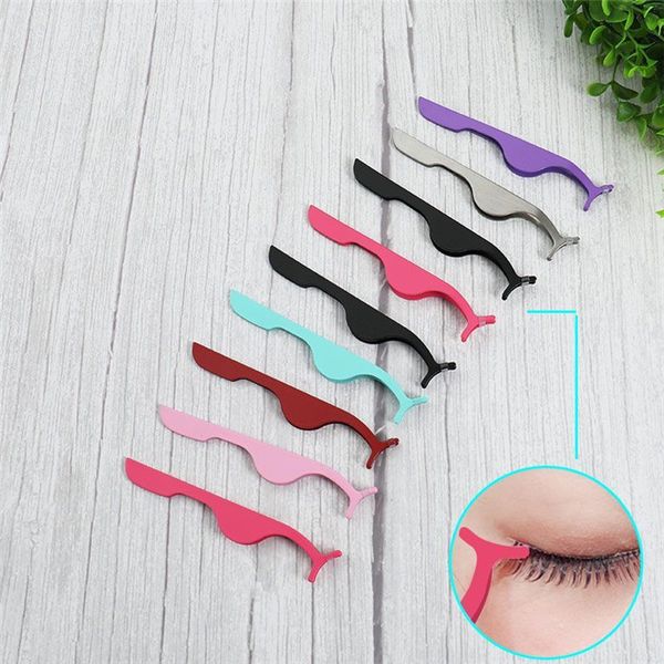 

false eyelash tweezers 8 colors fake eye lash applicator eyelash extension curler nipper auxiliary clip clamp makeup forceps tools 50pcs
