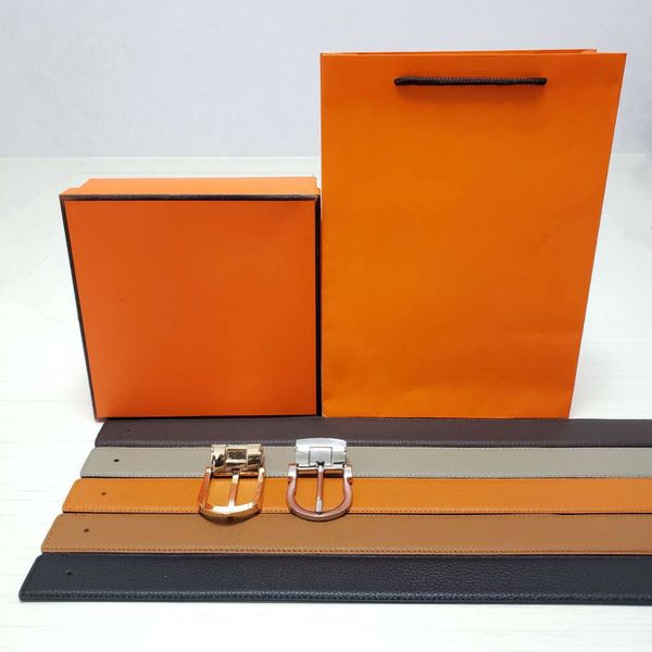 

fashion smooth belts for man woman casual smooth buckle belt width 38mm highly quality with box, Black;brown