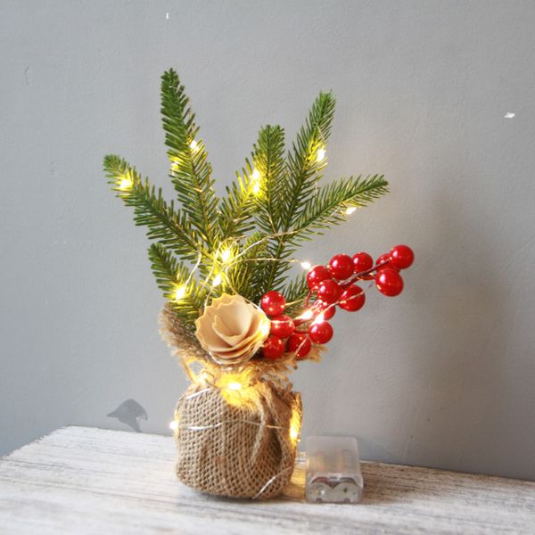 

mini christmas tree for home desk light string ornament gift led new year 2020