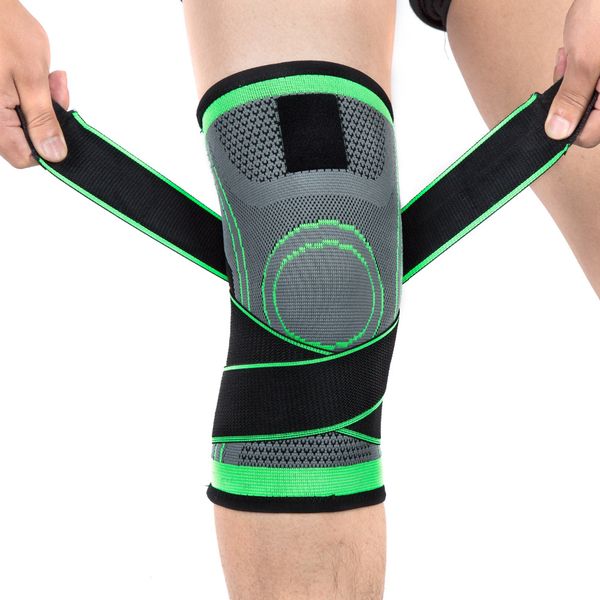 

elastic warm compression basketball knee support protectors kneepads knee bandage brace for men women running fitness volleyball, Black;gray