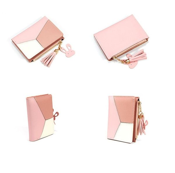 

designer handbags purses fashion short ladies zipper wallet with sulphur and big volume change card bag cute mini girl purse, Red;black