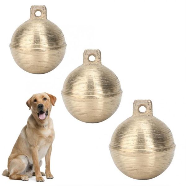 

pets anti-lost copper bell crisp sound round bell collar decoration for large dogs christmas decoration accessories bells
