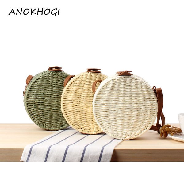 

khaki vintage handmade straw woven women beach shoulder bags holiday pu hasp brown weave bohemia ladies crossbody bag b110