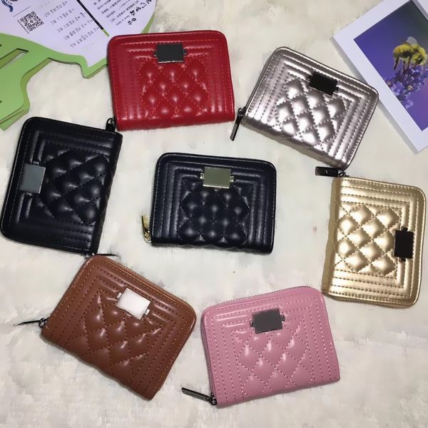 

Черный / красный / серебро / коричневый / розовый известный бренд женщин PU кошелек Леди бумажник карты бумажник мешок денег Hasp / крышка кошельки P220-P226