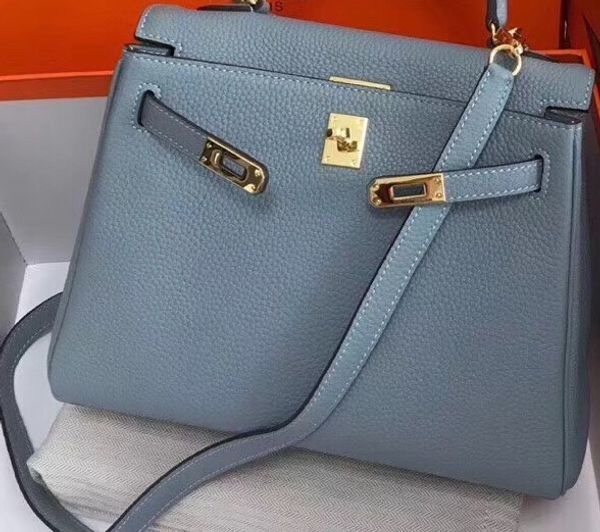 

whosale original design togo purse with calf skin,ligh blue color with gold and silver metals,size25cm,28cm,32cm,fast delivery