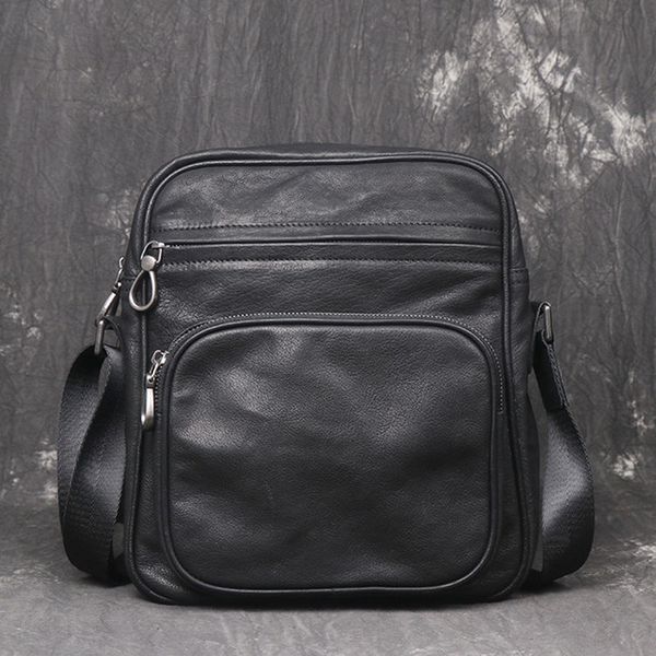 

aetoo leather men's shoulder bag header leather vertical messenger bag casual briefcase fashion trend small flap men's