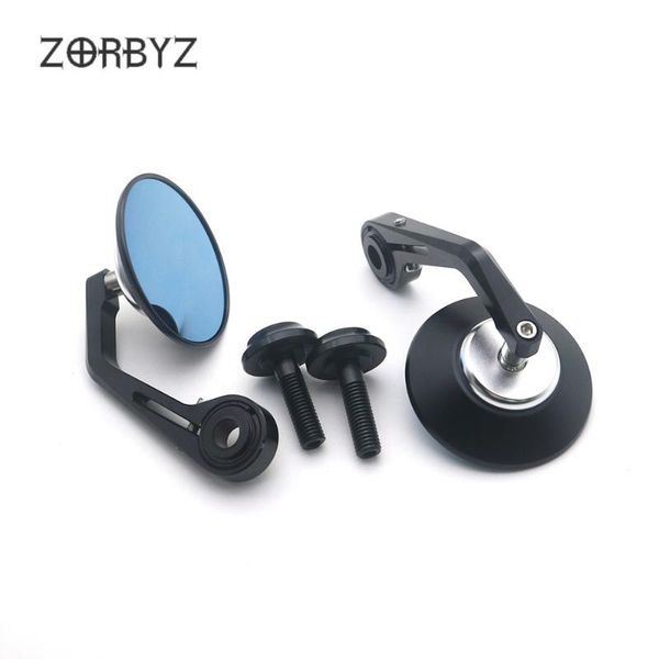 

zorbyz motorcycle 1pair cnc aluminum round handlebar end side mirror 12mm bolt-on for r ninet urban f800r hp4