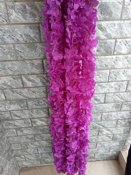 

70"(180cm) super long artificial silk flower hydrangea wisteria garland for garden home wedding decoration supplies 6 colors available