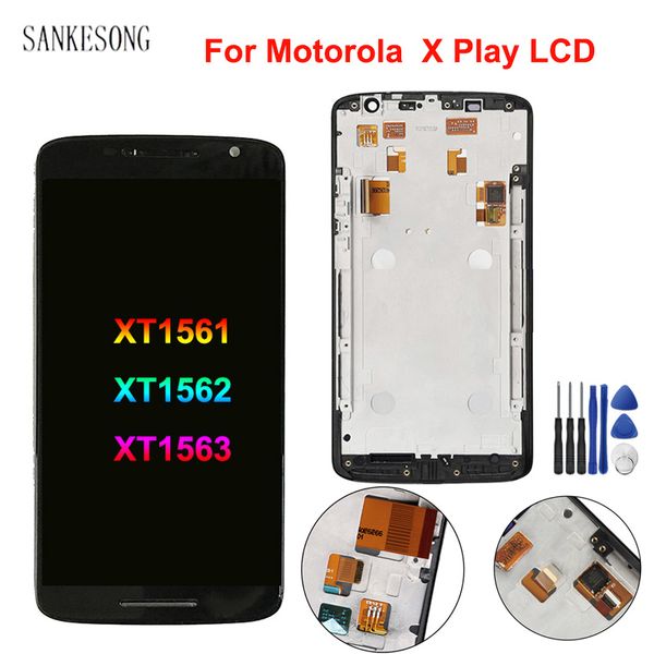 

5,5 icnh жк-экран для motorola moto x play xt1561 xt1562 xt1563 жк-дисплей с сенсорным экраном дигитайзер ассамблеи с рамкой