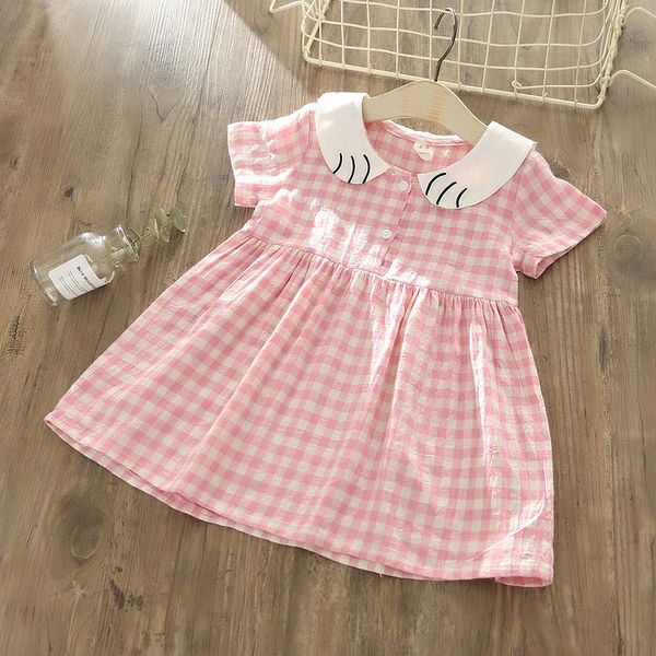 

toddler girl plaid dress baby clothes 2019 summer korean new kids dresses for girls baby lovely pink dress for toddler girl 2-6y, Red;yellow