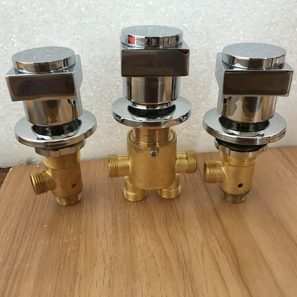 

square handle brass switch valve for bathtub faucet shower mixer bath faucet control valve split five-hole cylinder side faucets