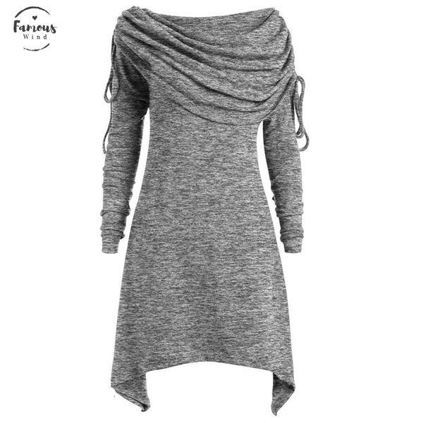 

плюс размер женская блузка и топ твердые рюшами нерегулярные длинный воротник туника блузка blusas mujer de moda плюс размер, White