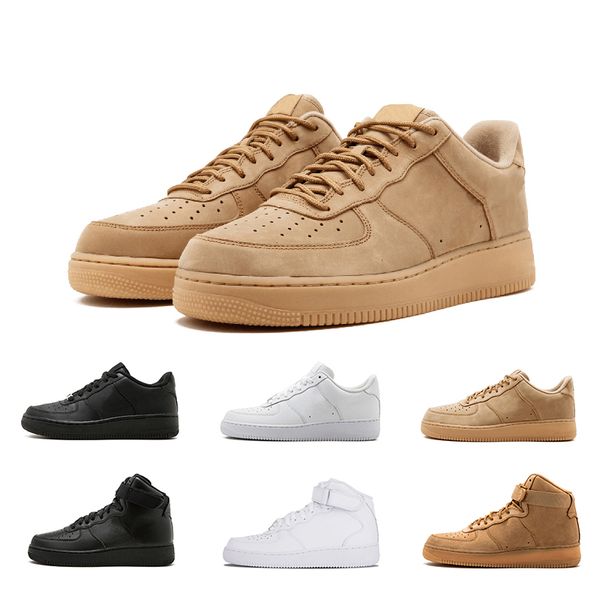 

new arrival classic forcing all high and low white black wheat men women sports sneakers running shoes forceing skate shoes size 36-45, White;red