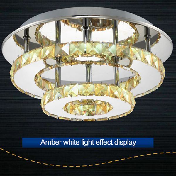 

36w кристалл двухслойных круглый потолочные светильники современный светильник led потолочный светильник освещение кристалл заподлицо лампы