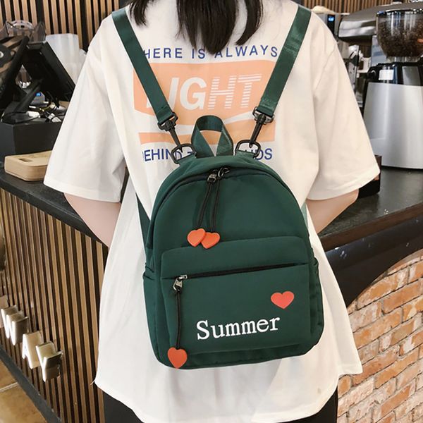 

women backpack heart zipper letters print school bag teenager girls backpack knapsack rucksack mochila mujer sac #t1g