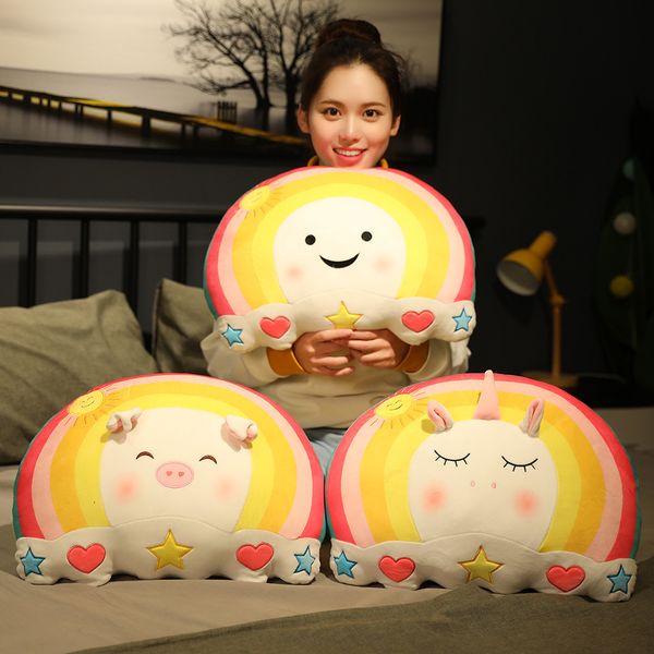 

creative rainbow smile cartoon animal pillow office lunch guard neck pillow festival to send girlfriend birthday gift