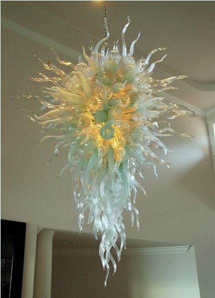 

tiered murano pendant lamps led lights and lighting chihuly style flush mounted handmade blown glass chandelier