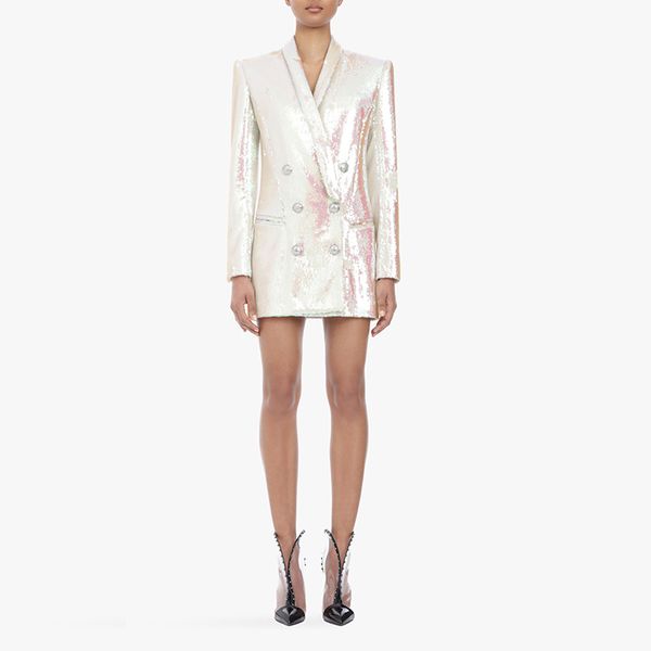 

2020 fall women v neck long sleeve bling bling shine sequined thin shrug slim coat twinkle swagger hologram slim suit, Black;brown