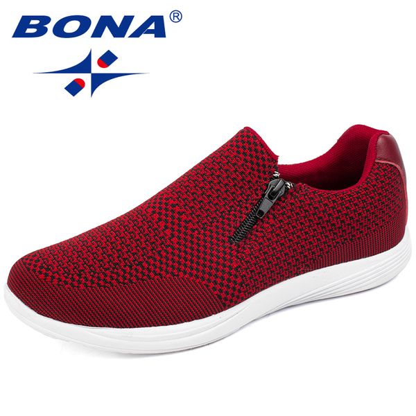 

bona new mesh weaving upper women casual shoes round toe ladies flats light soft women vulcanize shoes confortable ing, Black