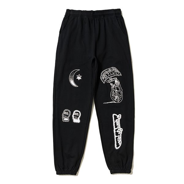 

Mens Designer Pants 19FW Hip Hop Kanye Streetwear Fashion Male Jogger Pants Black Long Legging Designer Pants