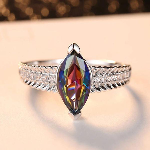 

hpxmas creative water drop ring clear zircon for woman winding twist white gold ring popular party wedding jewelry gift, Golden;silver