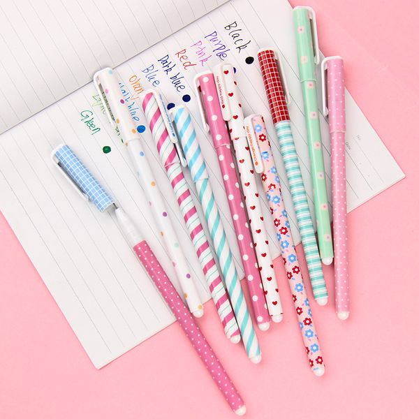 

color gel pen kawaii stationery korean flower canetas escolar papelaria gift office material school supplies 10 pcs/lot