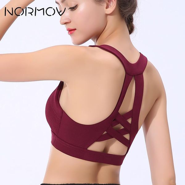 

normov sports bra woman quakeproof beauty back sports bra running padded women for yoga workout active wear, White;black