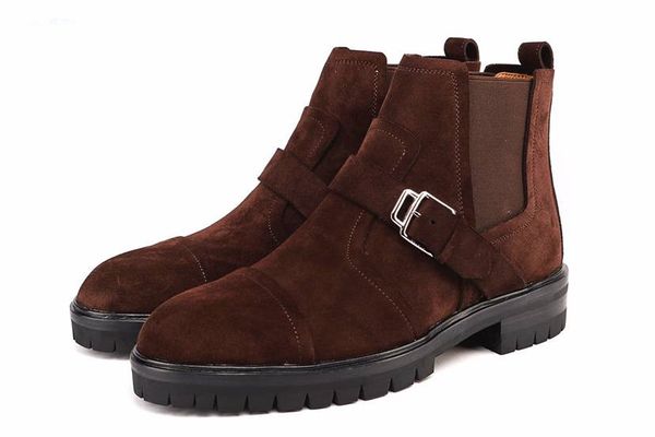 

platform booties designer boots australia plush leather fashion women/men luxury shoes burgundy genuine leather boots flat bottom, Black