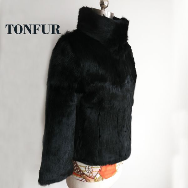

2019 full pelt whole skin 100% true genuine natural fur short coat real oem fur jacket factory customize size tsr134, Black