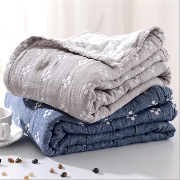 

4 layer 100% cotton muslin blanket for summer air-conditioning cover blanket machine wash jacquard throw 200*230cm