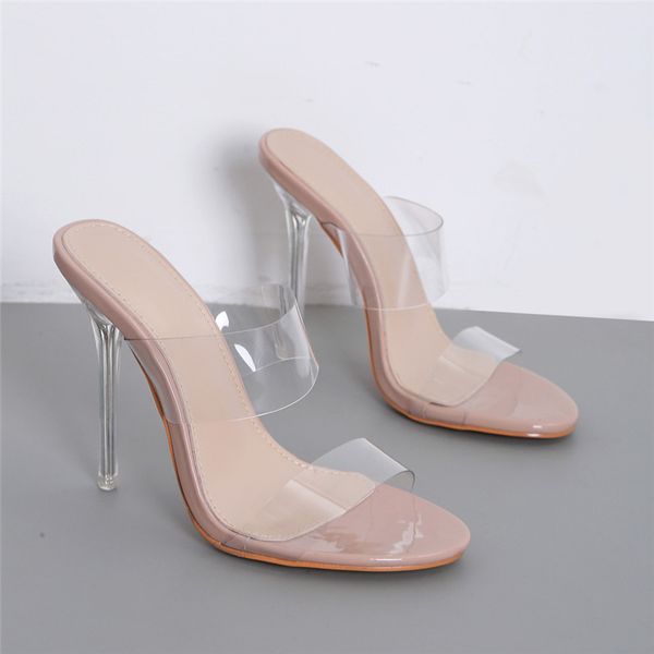 

2019 summer stiletto silver sandals fashion women 12cm high heels sandals metal clear heels shoes transparent pumps ybly-3, Black