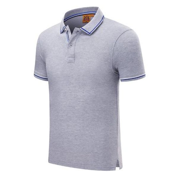 

2019 new summer fashion button string webbing short-sleeved uniform t-shirt gray mens and women polo sd-1898-266, Black