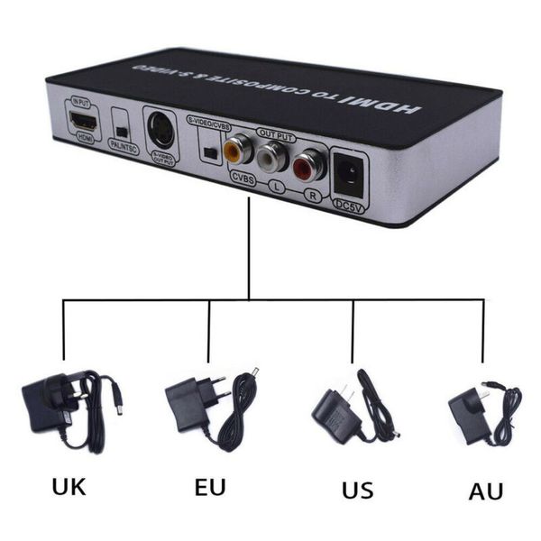 

portable 1080p hdmi to 3rca av cvbs composite s-video r/l audio converter adapter for tv dvd