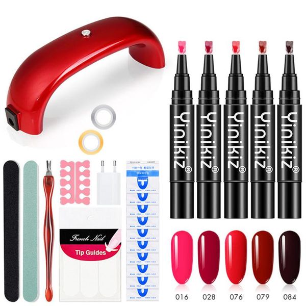 

portable uv lamp led dry nail kit nail art manicure set acrylic 5ml peel off neon polish vernis ongle manicure set