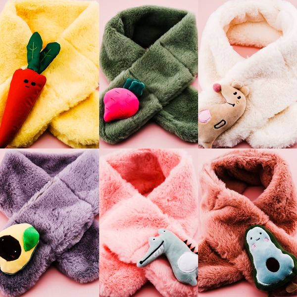 

children's shancong chiffon cute cartoon cross baby warm warm scarf skin-friendly soft girl's scarf clothing accessories, Red;brown